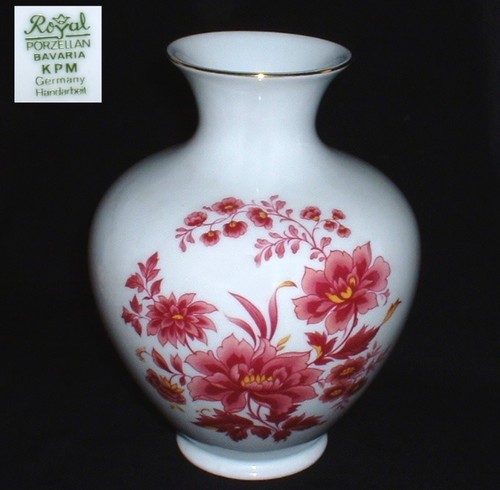Royal KPM ~ Vase / Blumenvase 19 cm ~ Blumendekor - 第 1/1 張圖片
