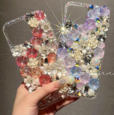 Case For Samsung Galaxy S25 S24 S22 Ultra S23FE Note20 Bling Flower Phone Cover