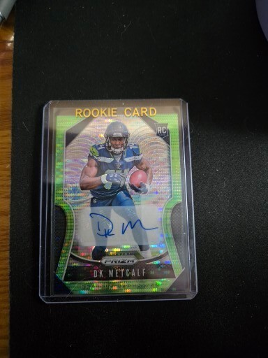 2019 Panini Prizm - Rookies DK Metcalf #343 Neon Green Pulsar Prizm Rookie Auto