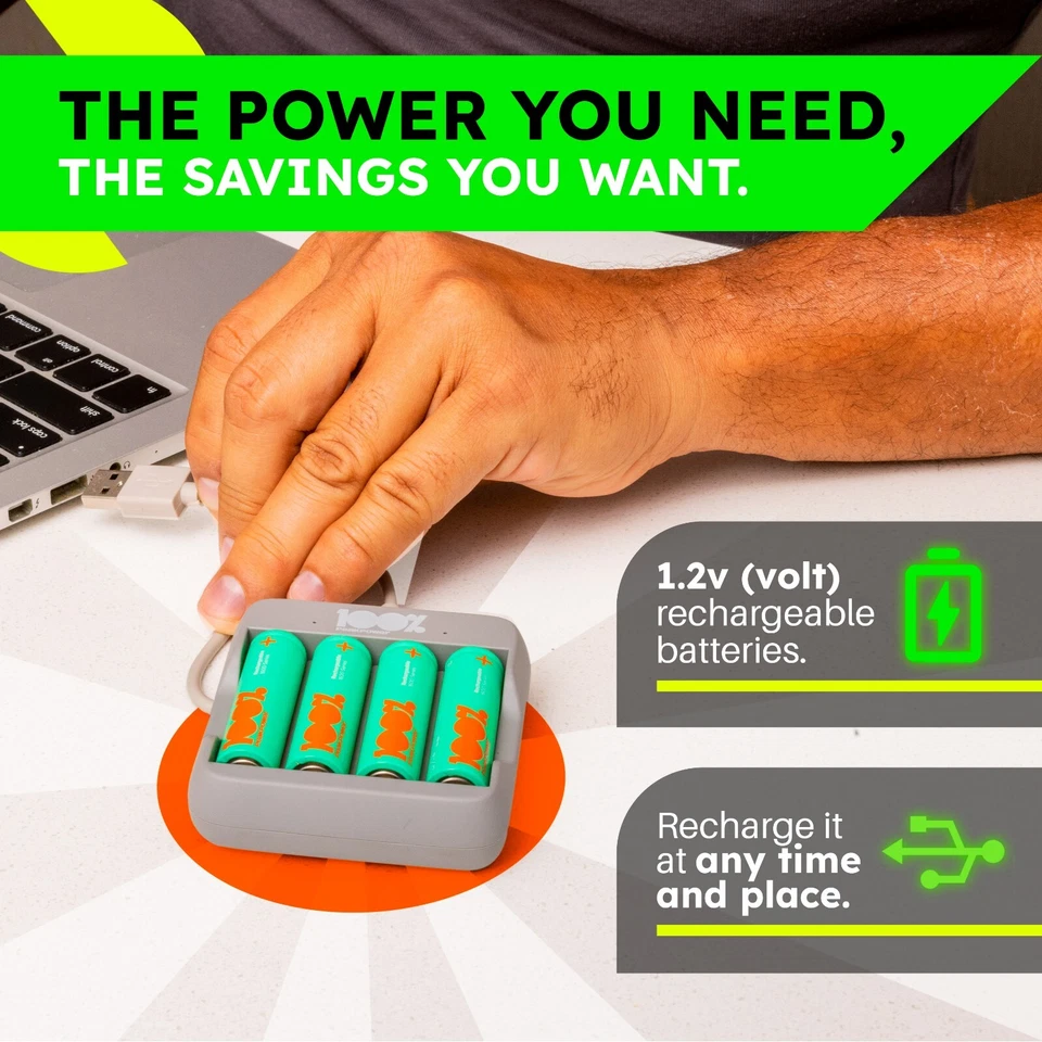 Rechargeable Batteries AA & AAA 100%PeakPower Long Lasting NiMH Batteries NEW - Image 4 of 4