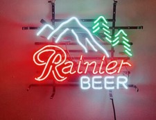 Rainier Beer Jokul Tree 20"x16" Neon Light Sign Lamp Club Bar Open Wall Decor