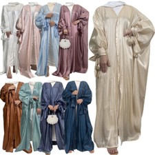 Dubai Open Kaftan Women Muslim Long Dress Abaya Cardigan Kimono Islamic Caftan