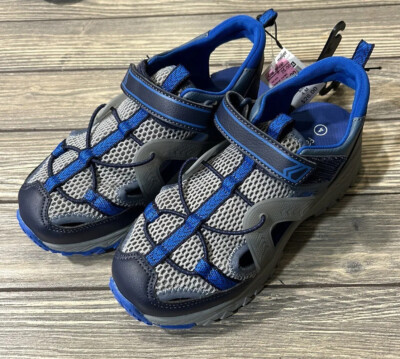 Falls Creek Boys Blue Gray Mesh Sandal Shoes Size 4 NWT TB