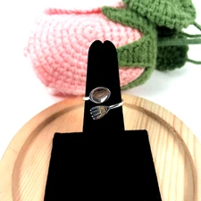 925 Solid Sterling Silver Spoon Fork Wrap Ring- Adjustable- Dainty- Gift -Size 7