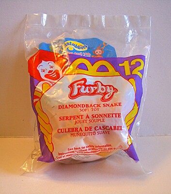 McDonalds Happy Meal 2000 Tiger Elec. Furby Diamondback Snake Soft Toy #12 NIB