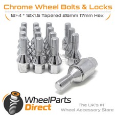 Wheel Bolts Locks 124 12x1.5 Chrome For Vw Lupo 98-04 On Aftermarket Wheels Wheel Bolts Locks 124 12x1.5 Chrome For Vw Lupo 98-04 On Aftermarket Wheels