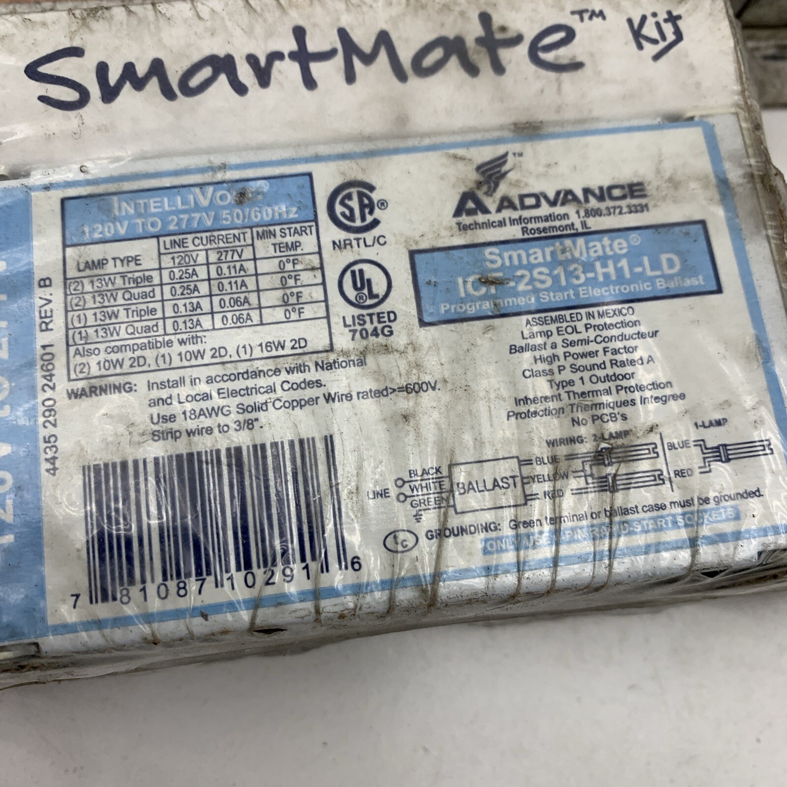 Lot of (3) Advance ICF-2S13-H1-LD Fluorescent 2-Lamp Ballast 13W Triple ...