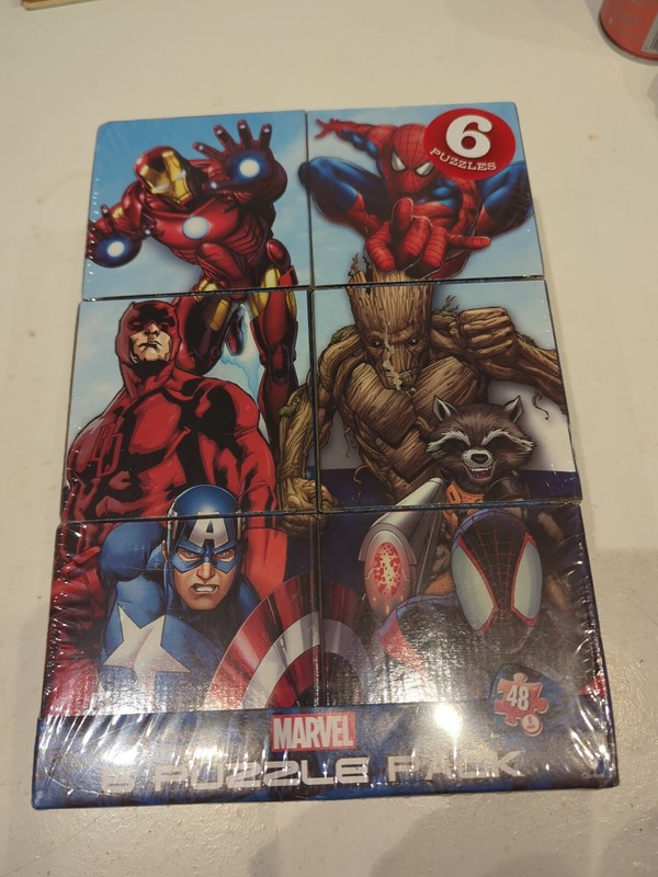 Marvel Comics Superheros 6 Pack 48 Pc Jigsaw Puzzles, Spider Man Captain America