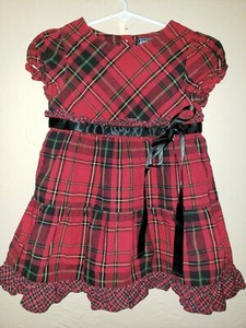 baby girl christmas plaid dress