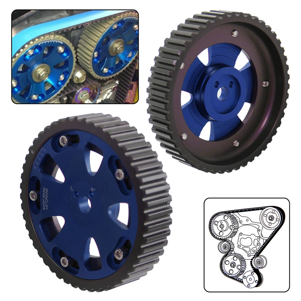 Engranaje de leva ajustable para Mitsubishi Lancer EVO 1-9 Eclipse DSM 4G63 azul 2 piezas Foto 2 de 4