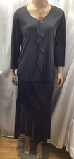 Vintage Maygene Black Two Piece Skirt Set Womens M Top S Skirt MTG230313/MB4