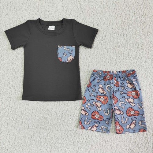 Country Baby Boys Western Design Summer Shorts Clothes Set Boutique - Picture 16 of 17