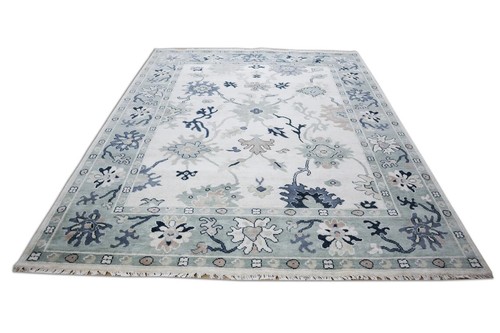 Oriental Vintage Rug, Wool Area Rug Unique Transitional Hand Knotted 8x10- AT103 - Picture 4 of 9