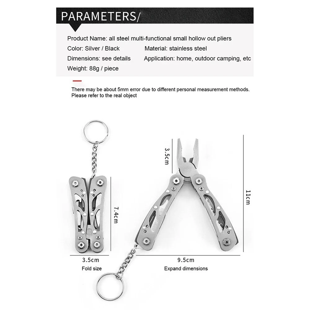 Stainless Steel Survival Multi-Tool with Plier Knife Wire Cutter File