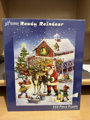 Ready Reindeer Puzzle 550 Pieces Unopened 18x24 by Vermont Christmas Co.