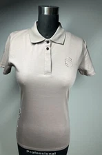New  Samshield Women’s SMALL  Taupe Short Sleeve Horseback Riding Polo Shirt