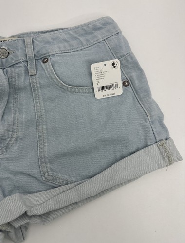Pantaloncini Free People Beginners Luck Low Rise Slouch Denim 100% Cotone Blu 27 Nuovi - Foto 5 di 14