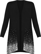 Ladies Sequin Cardigan Long Sleeve Womens Sparkle Top Plus Sizes
