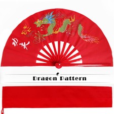 Bamboo Martial Arts Tai Chi Folding Fan Chinese Kung Fu Wushu Fan Dragon Pattern