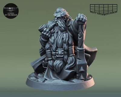 Weiser Zwerg Miniatur Alter Zwerg Krieger Figur für TTRPGs wie D&D 5e Pathfinder