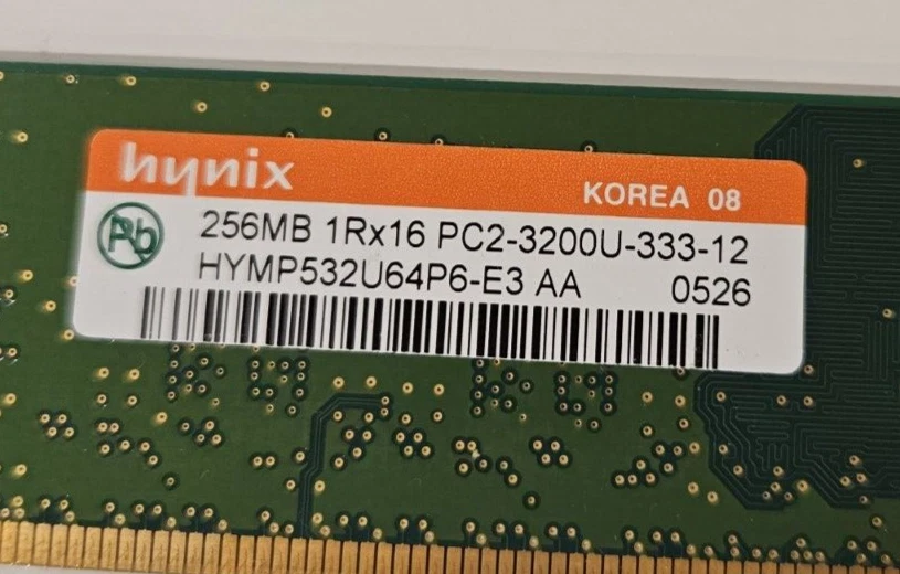1 x Hynix HYMP532U64P6-E3 256MB PC2-3200 DDR2-400MHz - Image 3 of 3