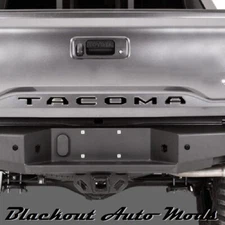2016-2022 Toyota Tacoma Gloss Black Raised Tailgate Letter Kit Plastic Inserts