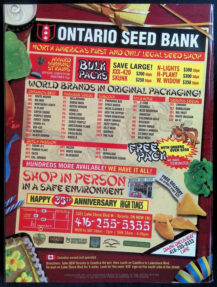 HIGH TIMES #406 ~ SPECIAL 35TH ANNIVERSARY ISSUE ~ VF- 2009 TRANS-HIGH MAGAZINE - Image 2 of 4