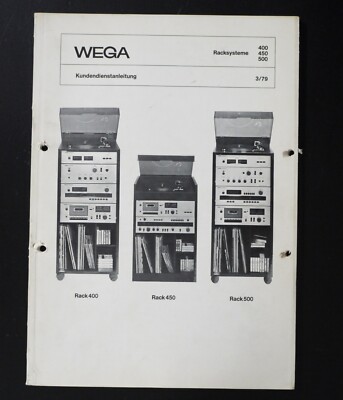 Original WEGA Rack 400 / 450 / 500 Service Manual / Service Anleitung S-3