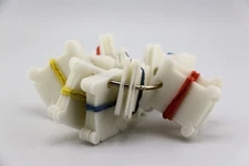 DMC Floss Firm Plastic Bobbins 100 count on Metal Ring