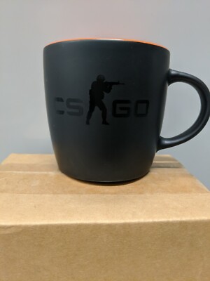 CS GO Counter Strike Matte Black/Orange Ceramic Coffee Mug Valve Steam