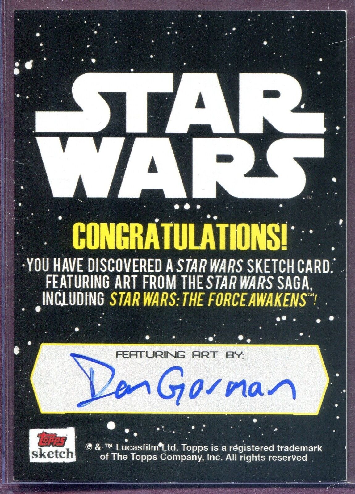 topps star wars autograph sketch card-