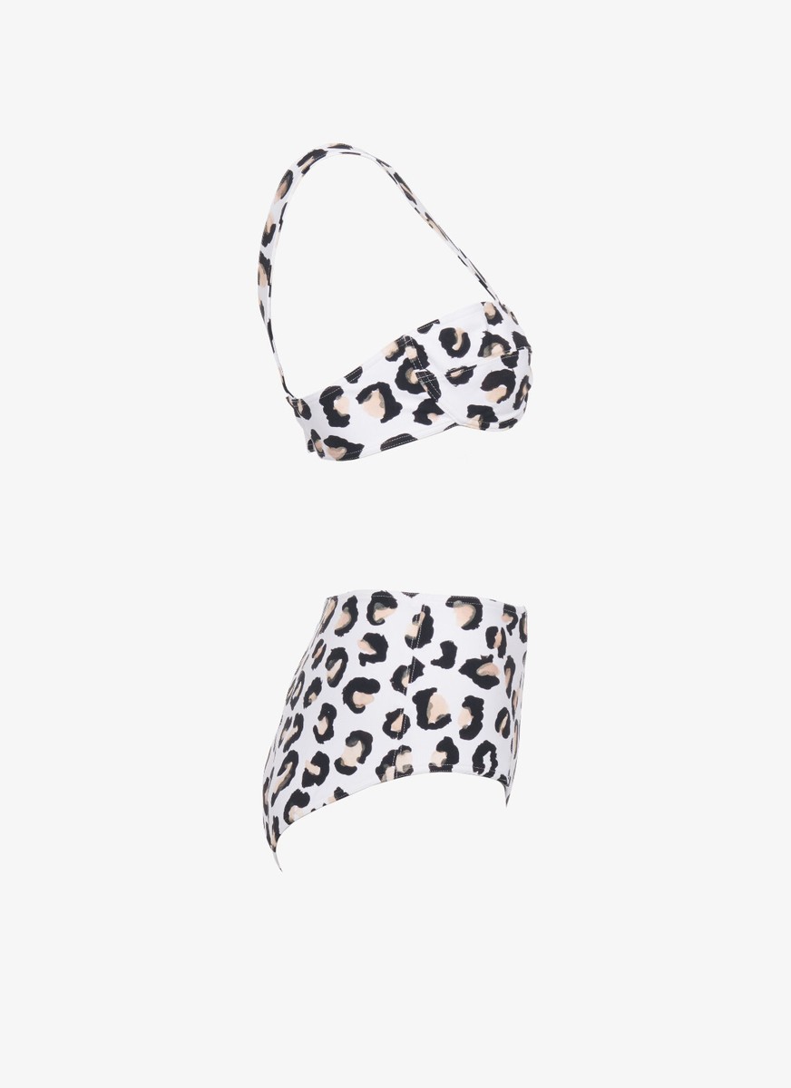 ALAIA ALAÏA Leopard Print Two Piece Swimsuit Bikini Set made