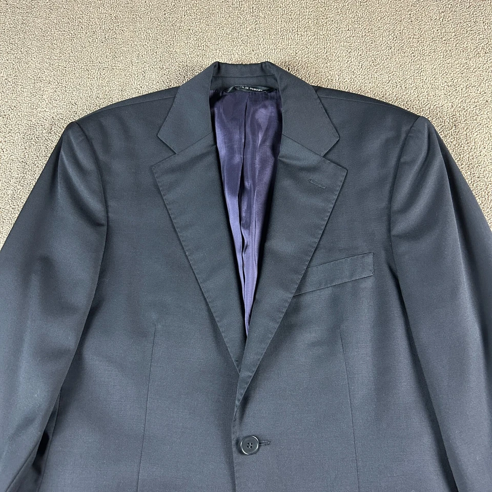 Sarar Men's Wool Sport Coat Blazer Black Size 40S - Imagem 2 de 4