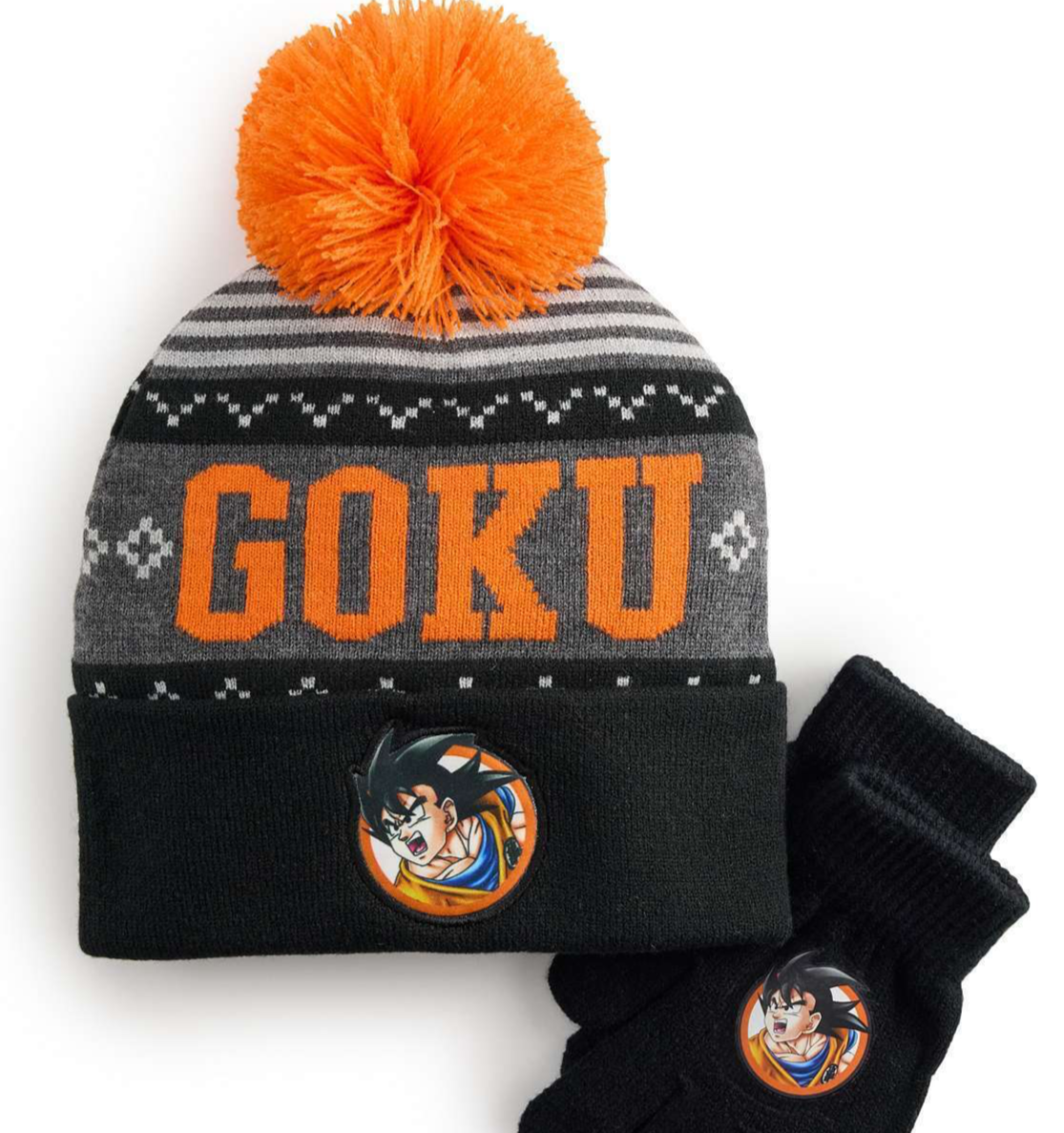 DRAGON BALL ビーニー 孫悟空 Dragon Ball Z Goku Beanie Hat Youth Boys Toboggan Gloves Set Kids