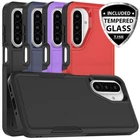 For Samsung Galaxy A26 5G Case Heavy-Duty Tough Dual Layer Cover +Tempered Glass