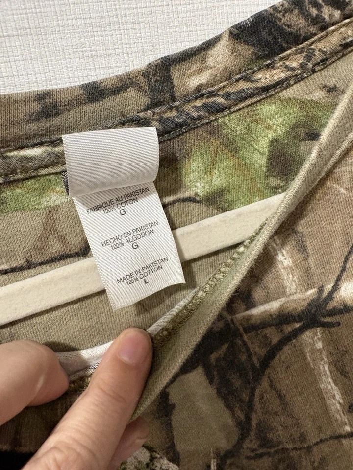 Code V Camo Shirt Mens Large Brown Green Woodland Camo Long Sleeve Hunting Ranch - Image 4 of 4