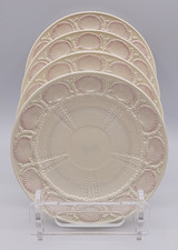 Belleek New Shell Pink Salad/Dessert Plates 8" Dia 4th Mark 1st Green Set of 4