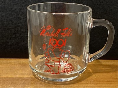 1991 Marshall Fields Vintage Baker Cook Bear Glass Mug Luminarc