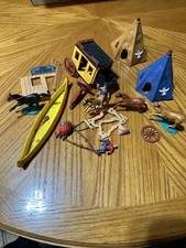 Lot Accessories Marx Fort Apache Western Plastic Toys Timco Toys Yellow Canoe