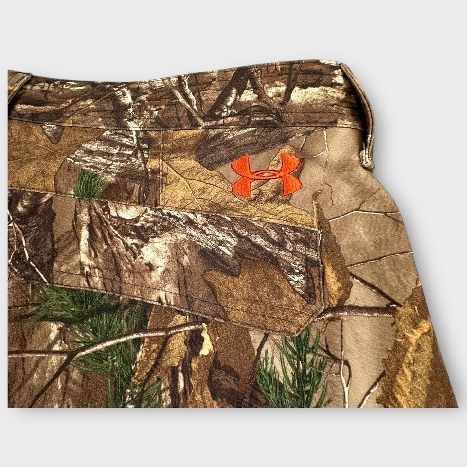 Under Armour Storm Pants Mens 42x32 Ripstop RealTree Camo Field Cargo Hunting - Image 3 of 4