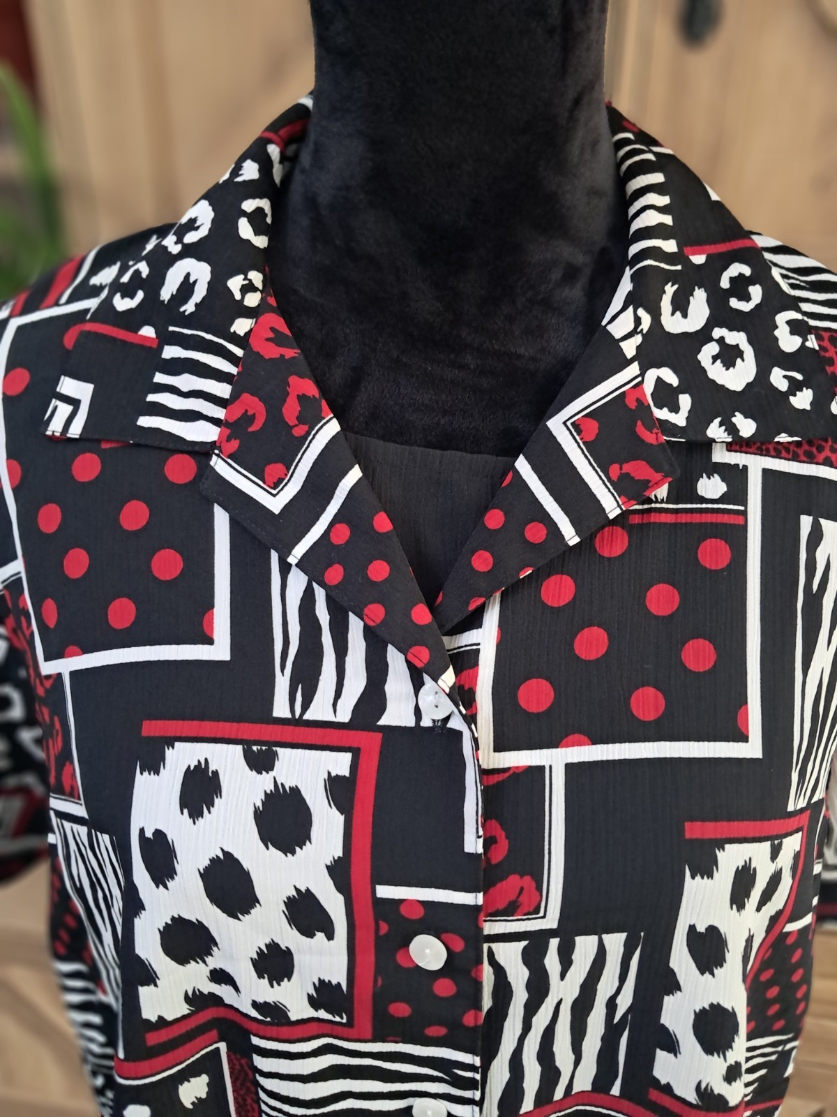 Notations Women's XL Button Down Blouse Colorbloc… - image 6