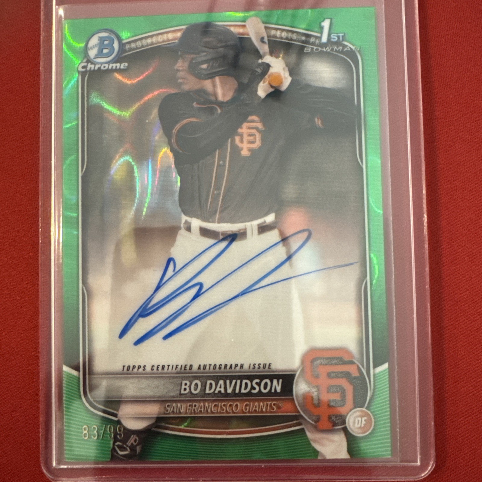 2025 Bowman Chrome - AUTO - Bo Davidson - #CPA-BD Green Refractor /99