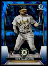 2023 Bowman Chrome Sapphire Edition Shea Langeliers RC Oakland Athletics #95