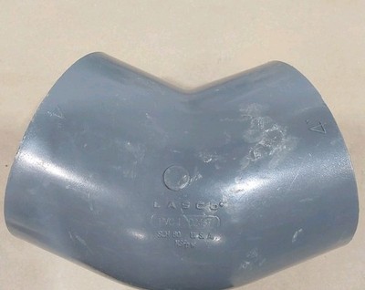 LASCO 45º ELBOW FITTING 4'' PIPE SIZE D2467 PVCI SCH. 80