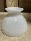 Vintage White Milk Glass Hobnail Hurricane Lamp Shade 7 7/8" Fitter  5 1/2" Tall