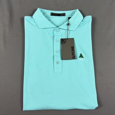 G/Fore G4 Golf Shirt Polo Chest Logo XL SRDNA Blue Polyester Spandex MSRP $110