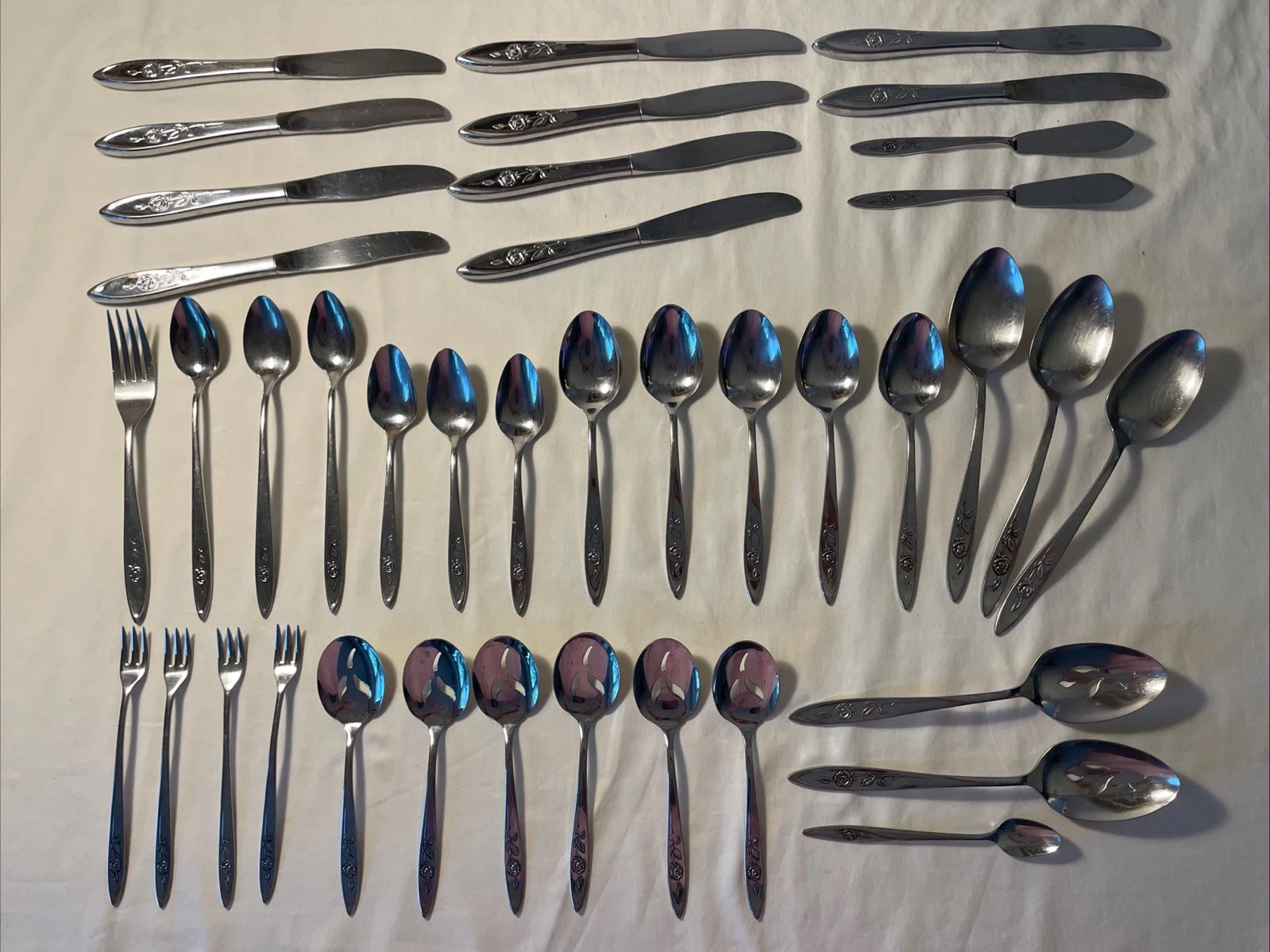Vtg Oneida “My Rose” Community Stainless Flatware 40 Pc
