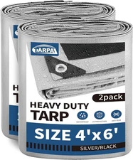 Small Tarps 4x6 Feet(2-Pack) Heavy Duty Tarp 10.5Mil Multipurpose Protective