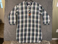 Vintage Disney POOH Sleepwear TIGGER Plaid Flannel Nightgown One Size