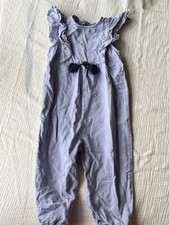 Zara Baby Girls Indigo Sleeveless Ruffle Romper 2 Years Buttoned up back